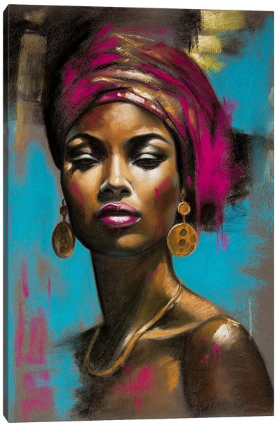 African Woman Canvas Art Print - Jewelry Art