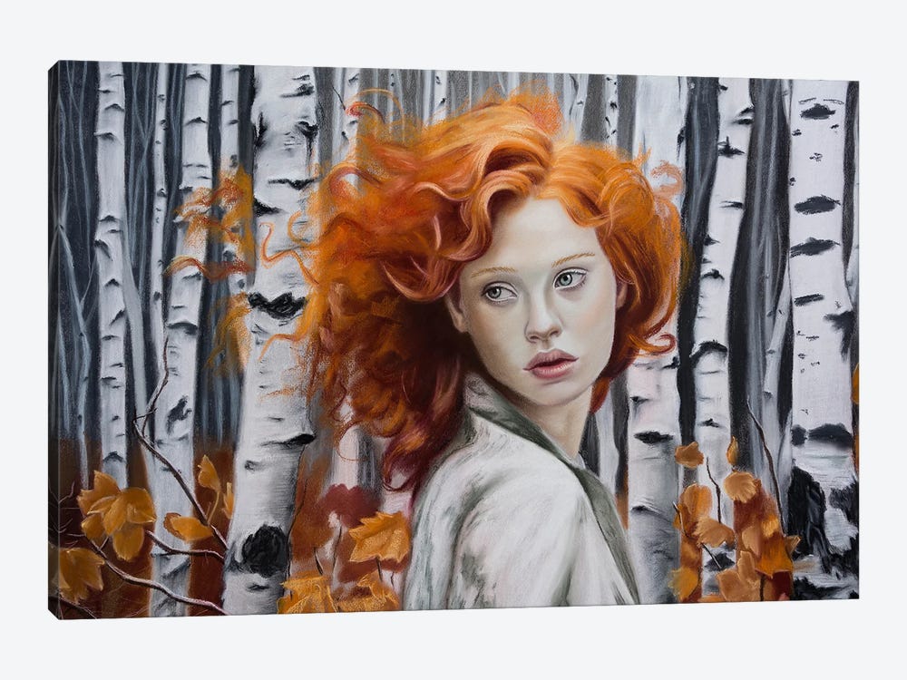 Red Autumn In The Birch Forest by Inna Medvedeva 1-piece Canvas Print