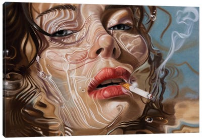 Smoke Under Water Canvas Art Print - Inna Medvedeva