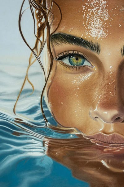 Hyperrealism Paintings: On A Wave by Inna Medvedeva