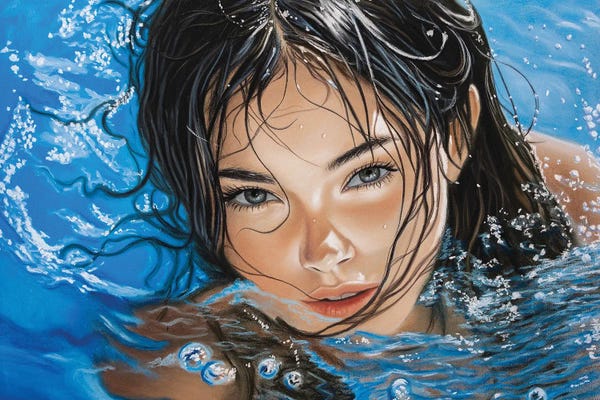 Inna Medvedeva: Swimmer Brunette by Inna Medvedeva