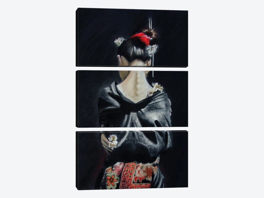 Japanese Girl by Inna Medvedeva 3-piece Canvas Print