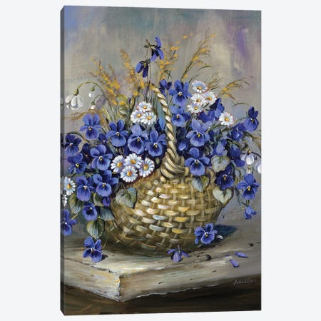 Basket In Blue Canvas Print #INA1} by Katharina Schöttler Canvas Wall Art