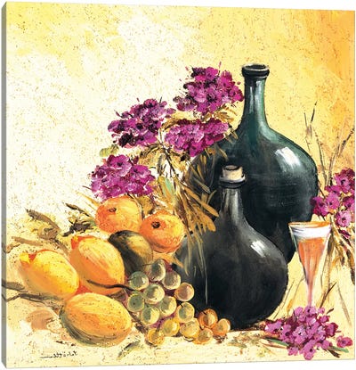 Lemon Still Life Canvas Art Print - Wine Art