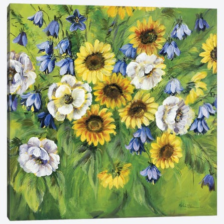 Mixed Sunflower Bouquet Canvas Print #INA33} by Katharina Schöttler Art Print