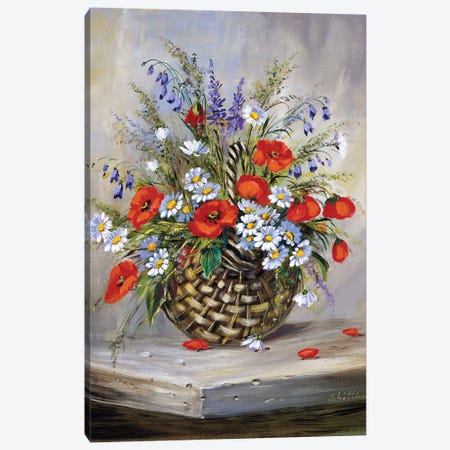 Blooming Basket Canvas Print #INA3} by Katharina Schöttler Canvas Artwork