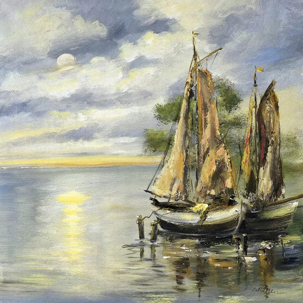 Lake Sunrises & Sunsets: Boats Lie At Anchor by Katharina Schöttler