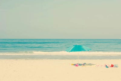 The Blue Umbrella by Ingrid Beddoes framed wall art