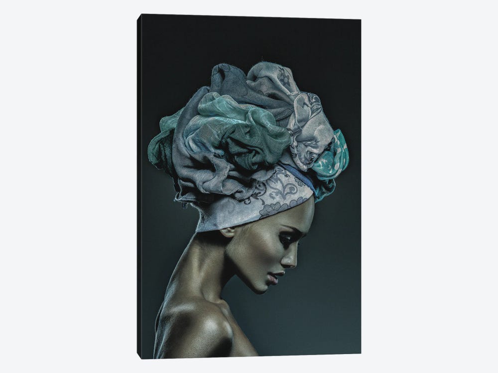 Woman in Thought, Teal by Incado 1-piece Canvas Artwork
