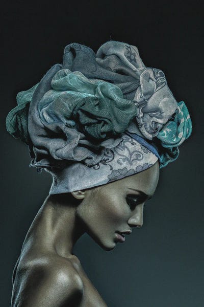 Incado: Woman in Thought, Teal by Incado