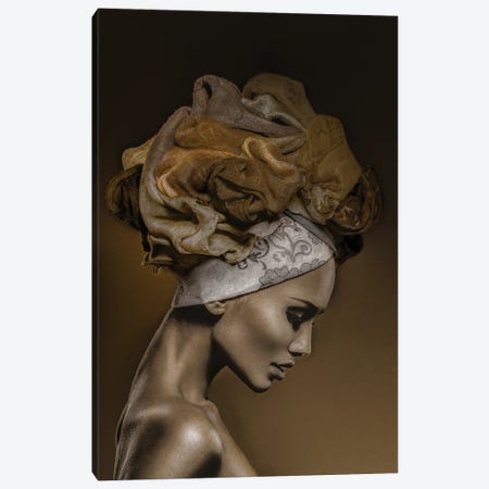 Woman in Thought, Gold Canvas Print #INC81} by Incado Canvas Artwork