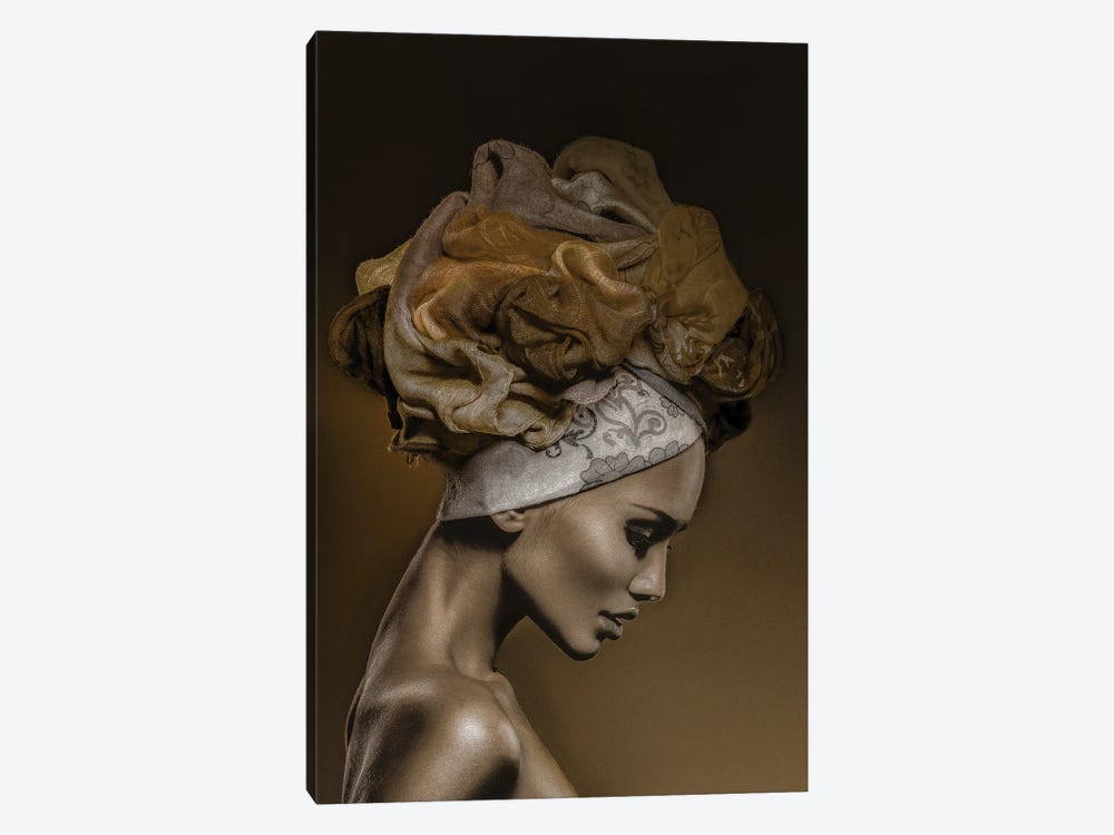 Woman in Thought, Gold by Incado 1-piece Canvas Art Print