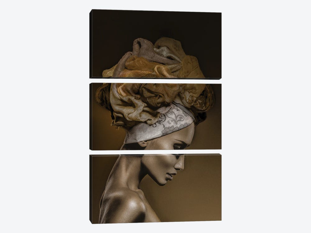 Woman in Thought, Gold by Incado 3-piece Canvas Art Print