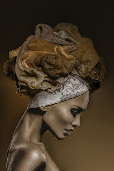 Take A Break: Woman in Thought, Gold by Incado