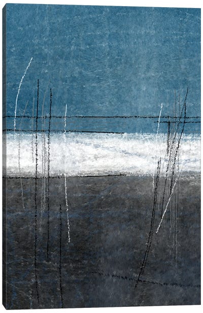 Blue Gray Grass Canvas Art Print - Grass Art