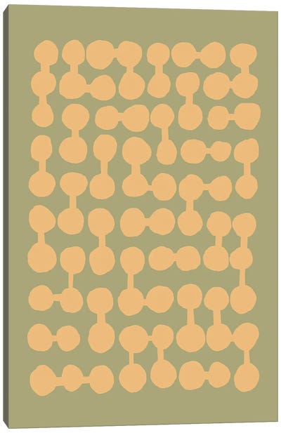 Connected Dots Canvas Art Print - Pantone 2024 Peach Fuzz
