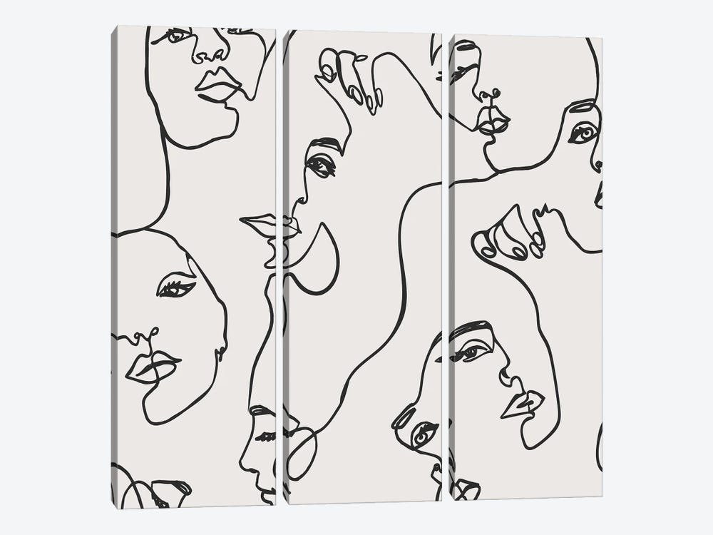 Many Faces by Incado 3-piece Canvas Art Print