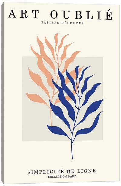 Orange And Blue Leaves Canvas Art Print