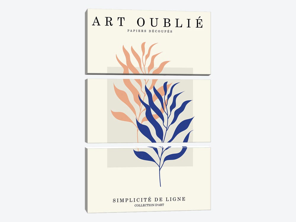 Orange And Blue Leaves by Incado 3-piece Art Print