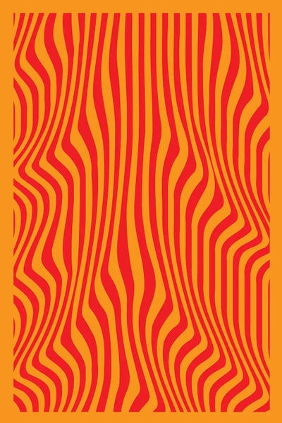Orange Wavy Lines by Incado canvas print
