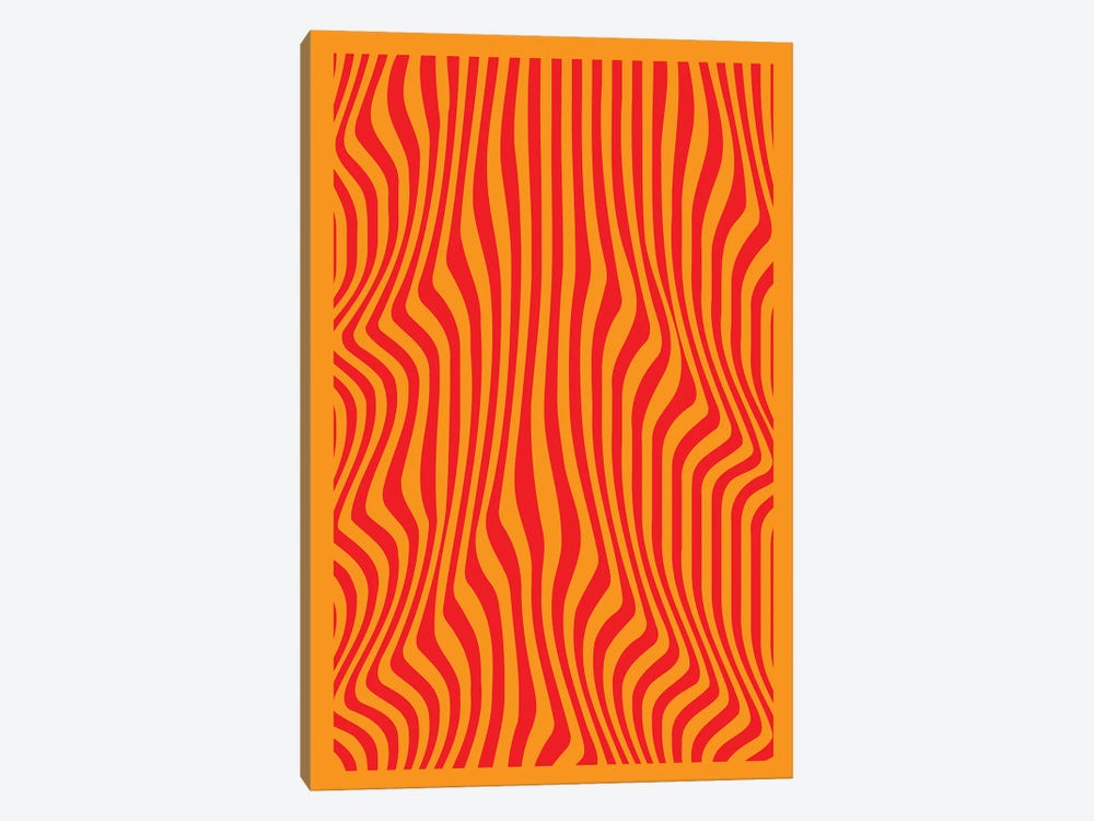 Orange Wavy Lines by Incado 1-piece Canvas Art