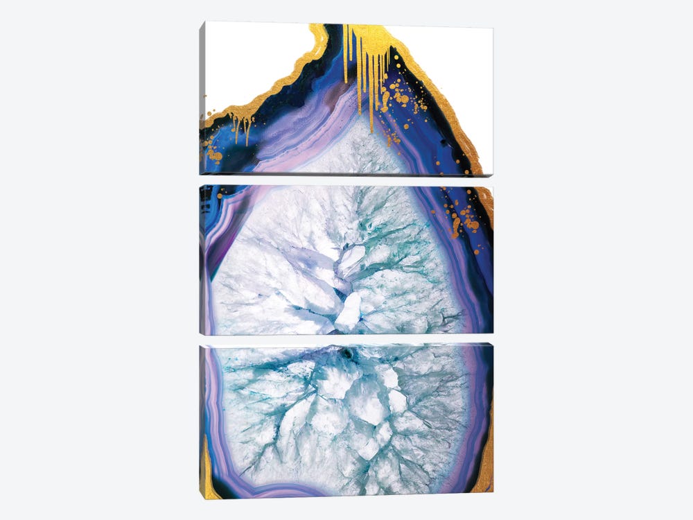 Blue Merle Gold Drip by 5by5collective 3-piece Canvas Print