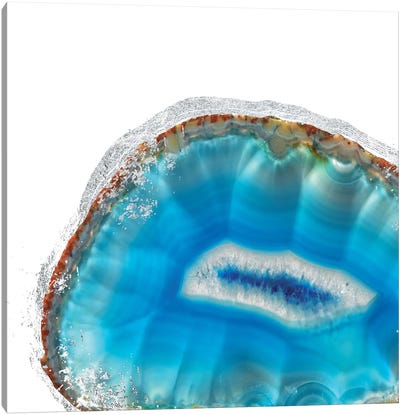 Dazzling Aqua Canvas Art Print - Agate, Geode & Mineral Art