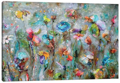 Flowers By Dawn Canvas Art Print - Large Abstract Art