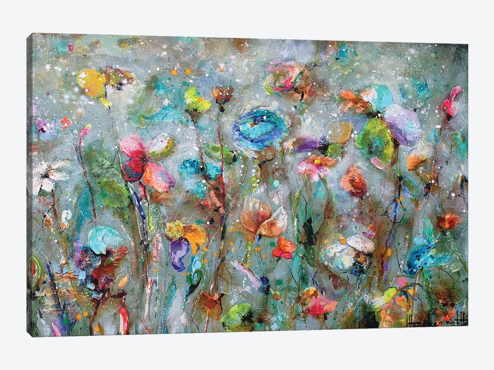 Flowers By Dawn by Studio Paint-Ing 1-piece Canvas Art