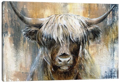 Highland Cow I Canvas Art Print - Large Art for Kitchen