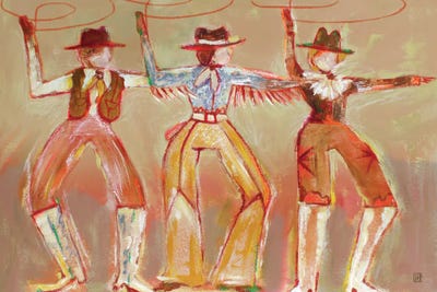 Studio Paint-Ing - Framed Canvas Art: Cowboy Lasso Move by Studio Paint-Ing