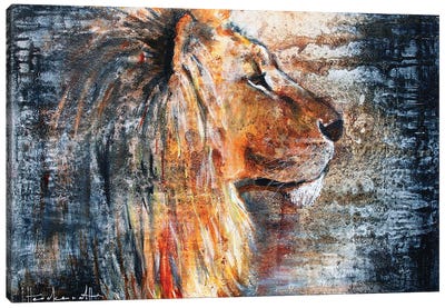 Lion In The Night Canvas Art Print - Studio Paint-Ing