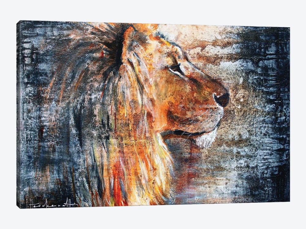 Lion In The Night by Studio Paint-Ing 1-piece Art Print