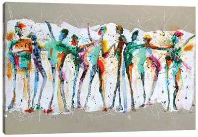 Connected People Talking Canvas Art Print - Colorful Abstracts