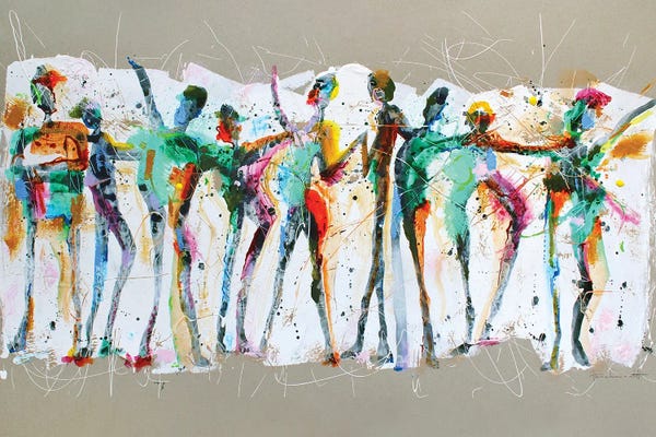 Colorful Abstracts: Connected People Talking by Studio Paint-Ing