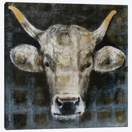 Cute Cow Canvas Print #INH34} by Studio Paint-Ing Canvas Art Print