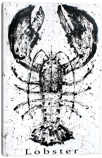 Black Lobster Canvas Art Print - Lobster Art