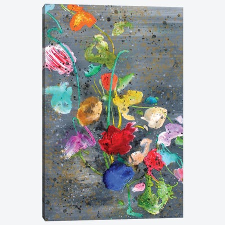 Flower Party Canvas Print #INH49} by Studio Paint-Ing Canvas Art Print
