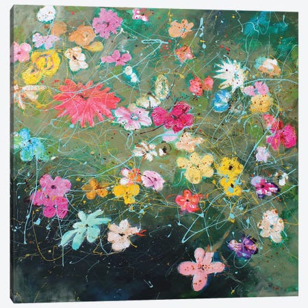 Park Flowers Canvas Print #INH62} by Studio Paint-Ing Canvas Art Print