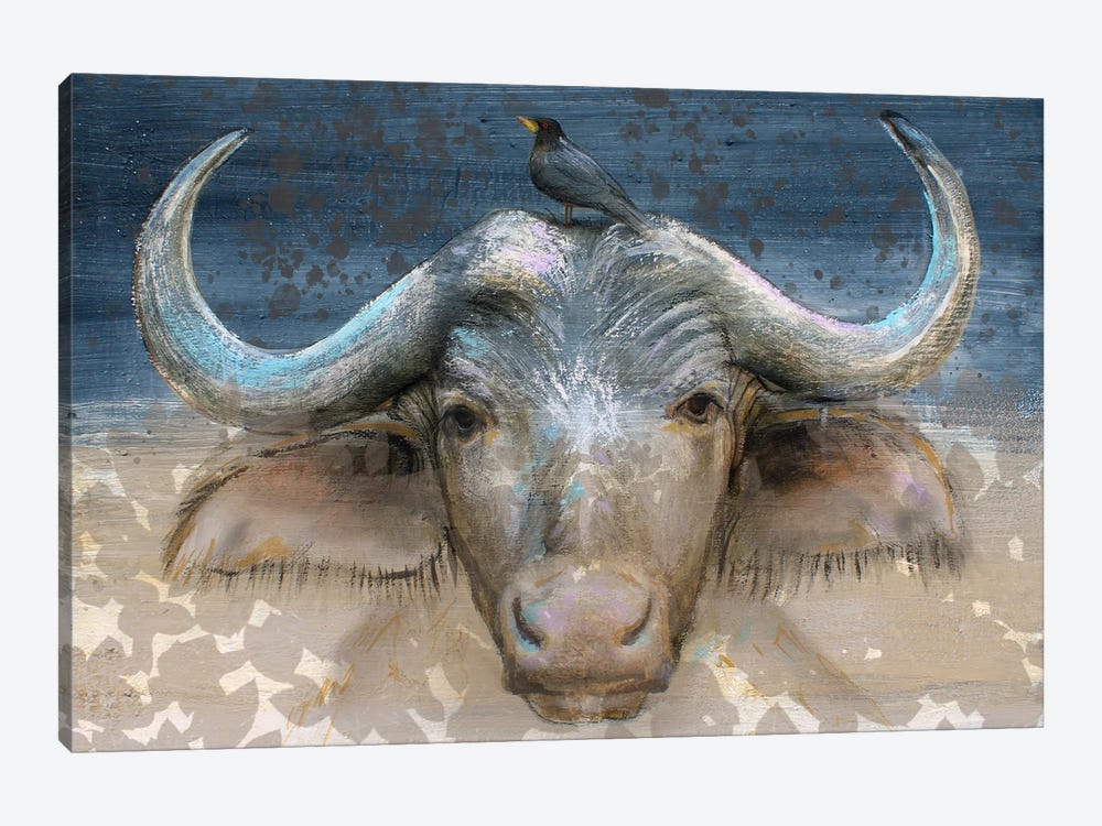 Buffel And Bird by Studio Paint-Ing 1-piece Canvas Wall Art