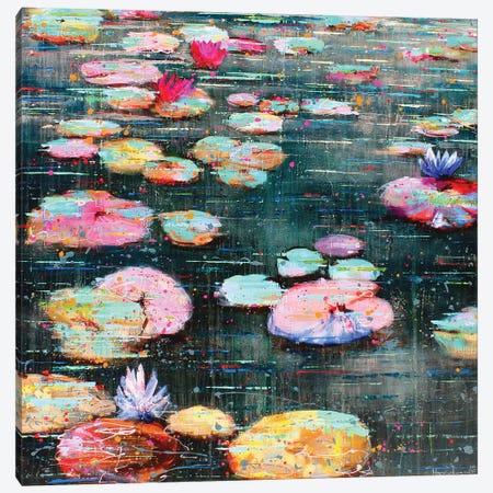Pink Lotus Canvas Print #INH84} by Studio Paint-Ing Canvas Artwork