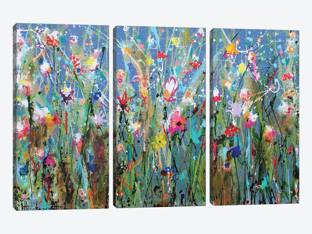 Sea Of Flowers by Studio Paint-Ing 3-piece Canvas Print