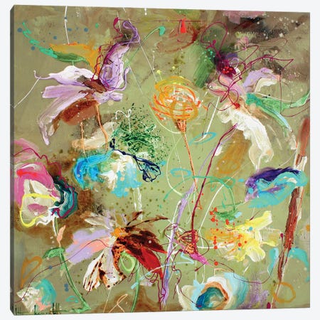 Essence Flowers Canvas Print #INH90} by Studio Paint-Ing Canvas Wall Art