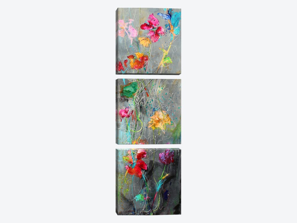 Long Flowers by Studio Paint-Ing 3-piece Canvas Art