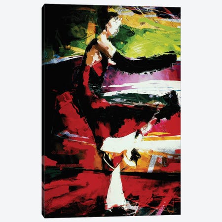Laila Dancing Backwards Canvas Print #INK21} by inkycubans Canvas Artwork