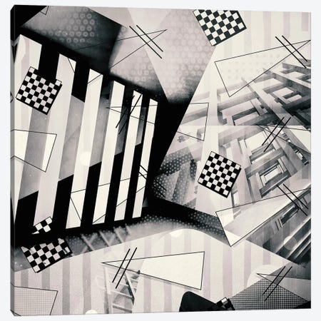 Miami Vice Vs. Bauhaus No. 3, B&W Canvas Print #INK22} by inkycubans Canvas Art