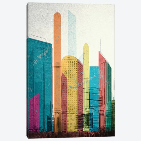 Cityscrapers I Canvas Print #INK30} by inkycubans Canvas Print