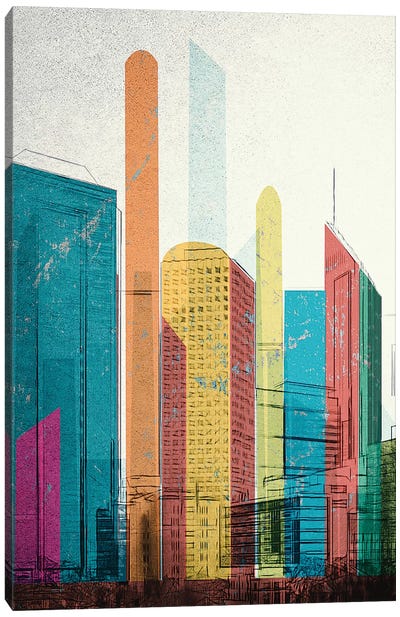 Cityscrapers I Canvas Art Print - Inkycubans