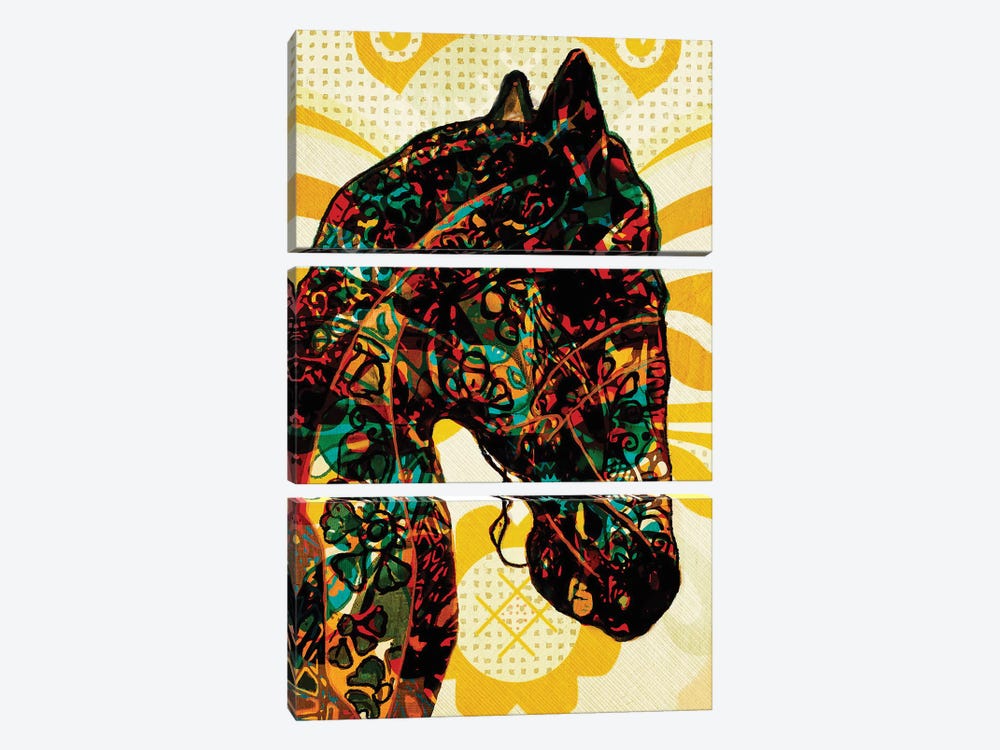Horse Graffiti by inkycubans 3-piece Canvas Print