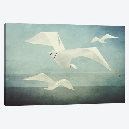 Seagulls Canvas Print #INK62} by inkycubans Canvas Wall Art